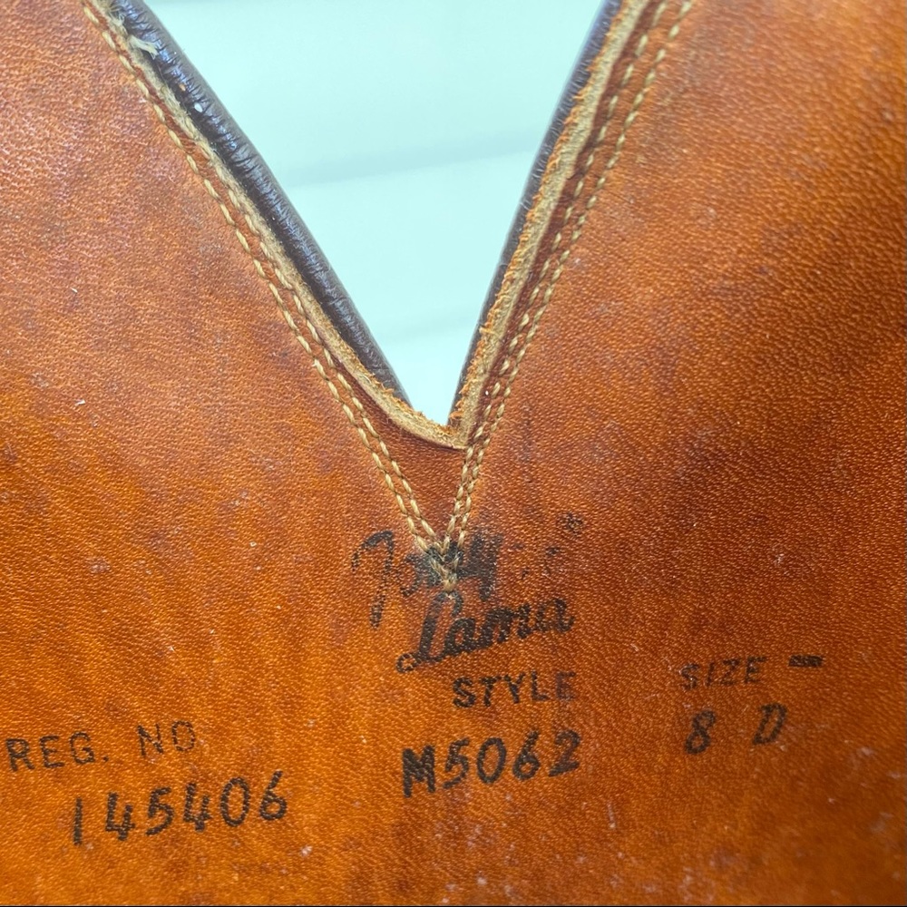 Vintage Tony Lama Men’s Brown Leather Western Cowboy Boots Size 8 D 5062 - Picture 6 of 9